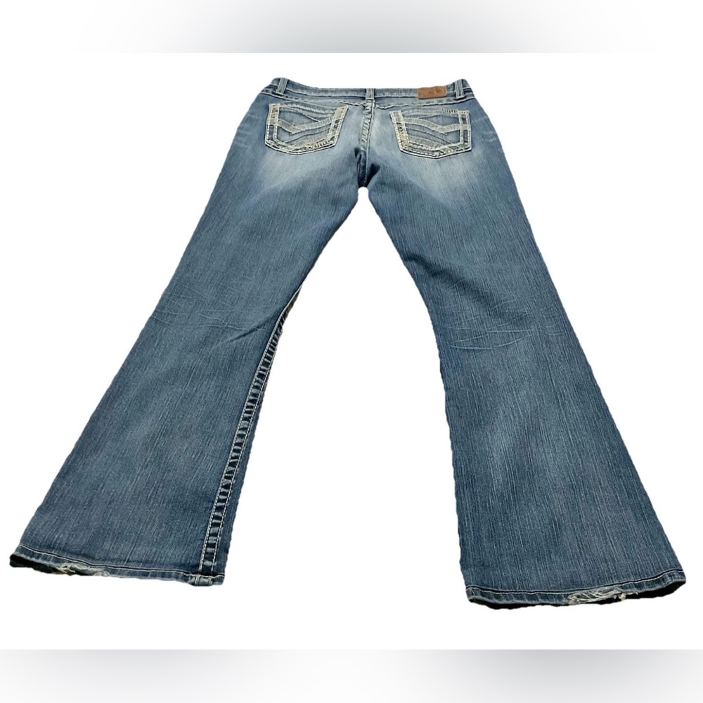 BKE Jeans  Sabrina Womens 30x33.5  Blue Dark Wash Boot Cut Straight Leg Fit